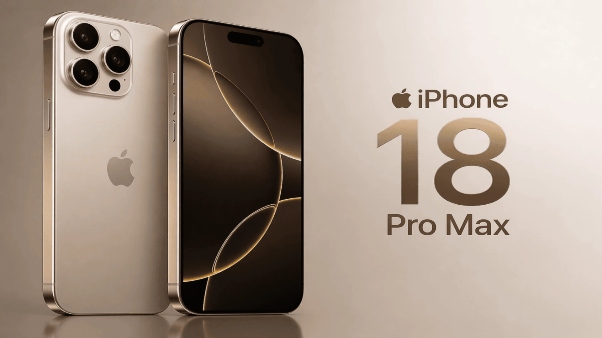 Apple iPhone 18 Pro Max concept showing premium design with smaller Dynamic Island, advanced camera system, AI features, and expected September 2026 launch.