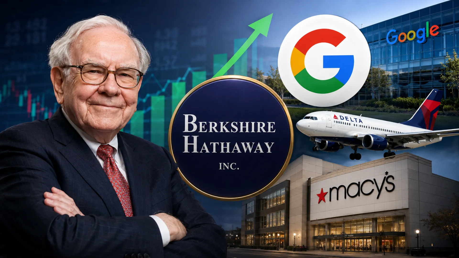 Berkshire Hathaway CEO Greg Abel overseeing major new investments in Alphabet, Delta Air Lines, and Macy's during the first quarter of 2026, marking a bold shift from Warren Buffett era investment strategy.