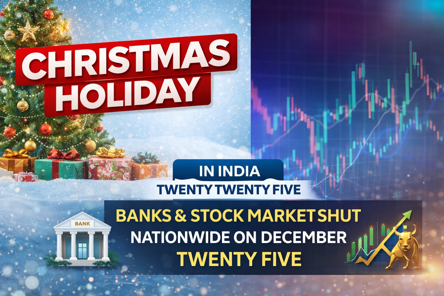 Christmas Holiday in India Twenty Twenty Five: Banks and Stock Market Shut Nationwide on December Twenty Five