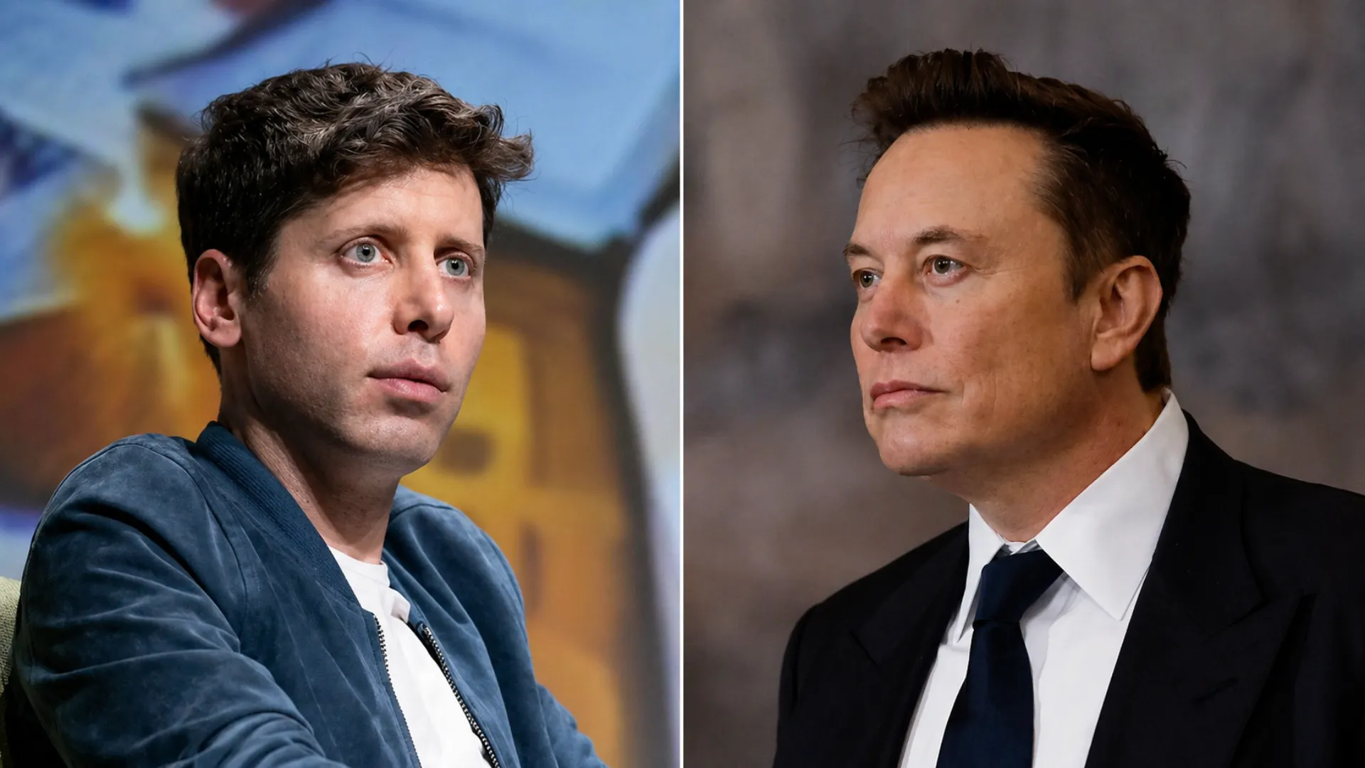 Elon Musk and Sam Altman during high profile OpenAI courtroom battle in California over nonprofit mission and AI company control