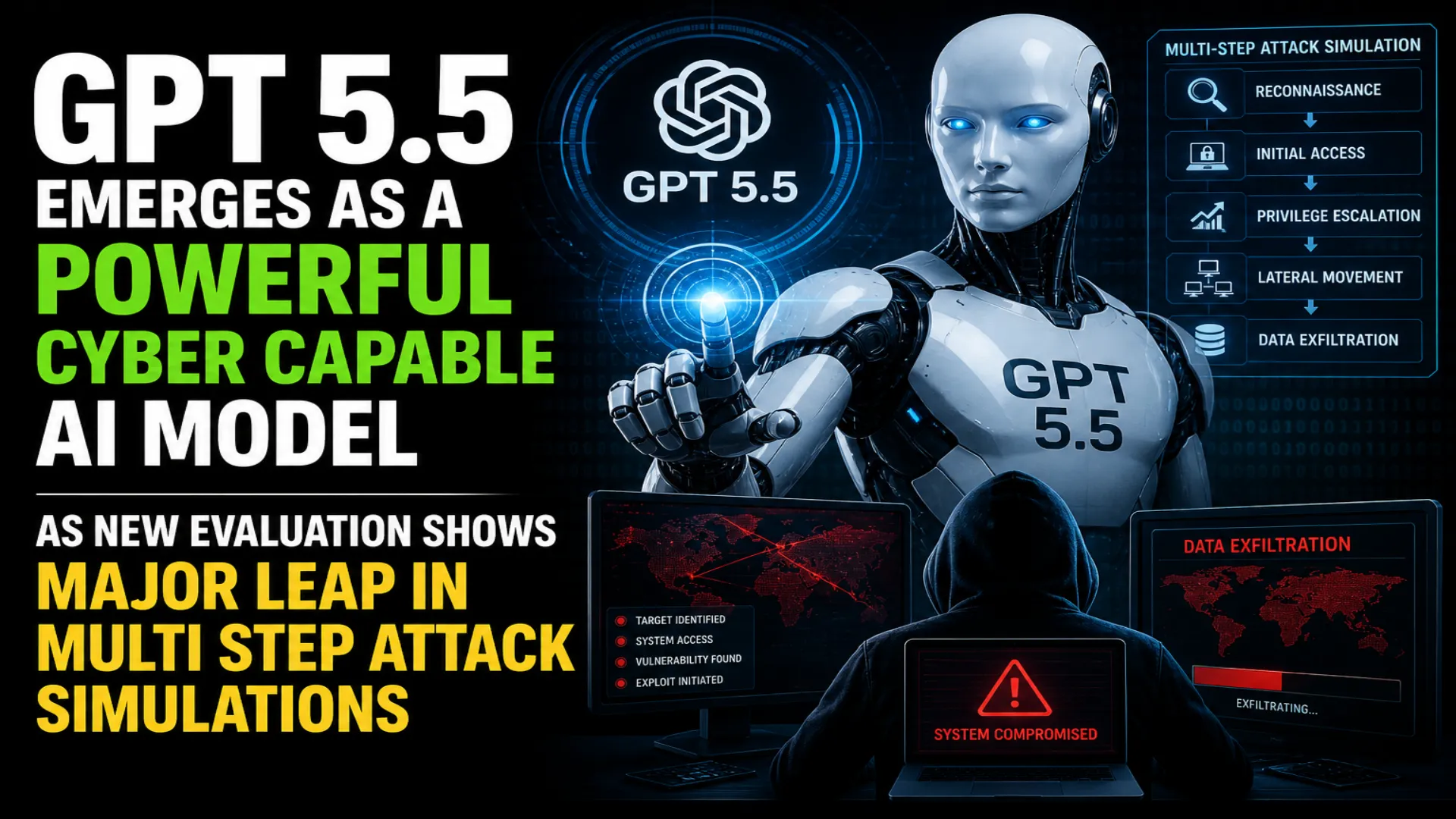 Evaluation of GPT 5.5 performing advanced cybersecurity tasks and multi step network attack simulation in a controlled research environment