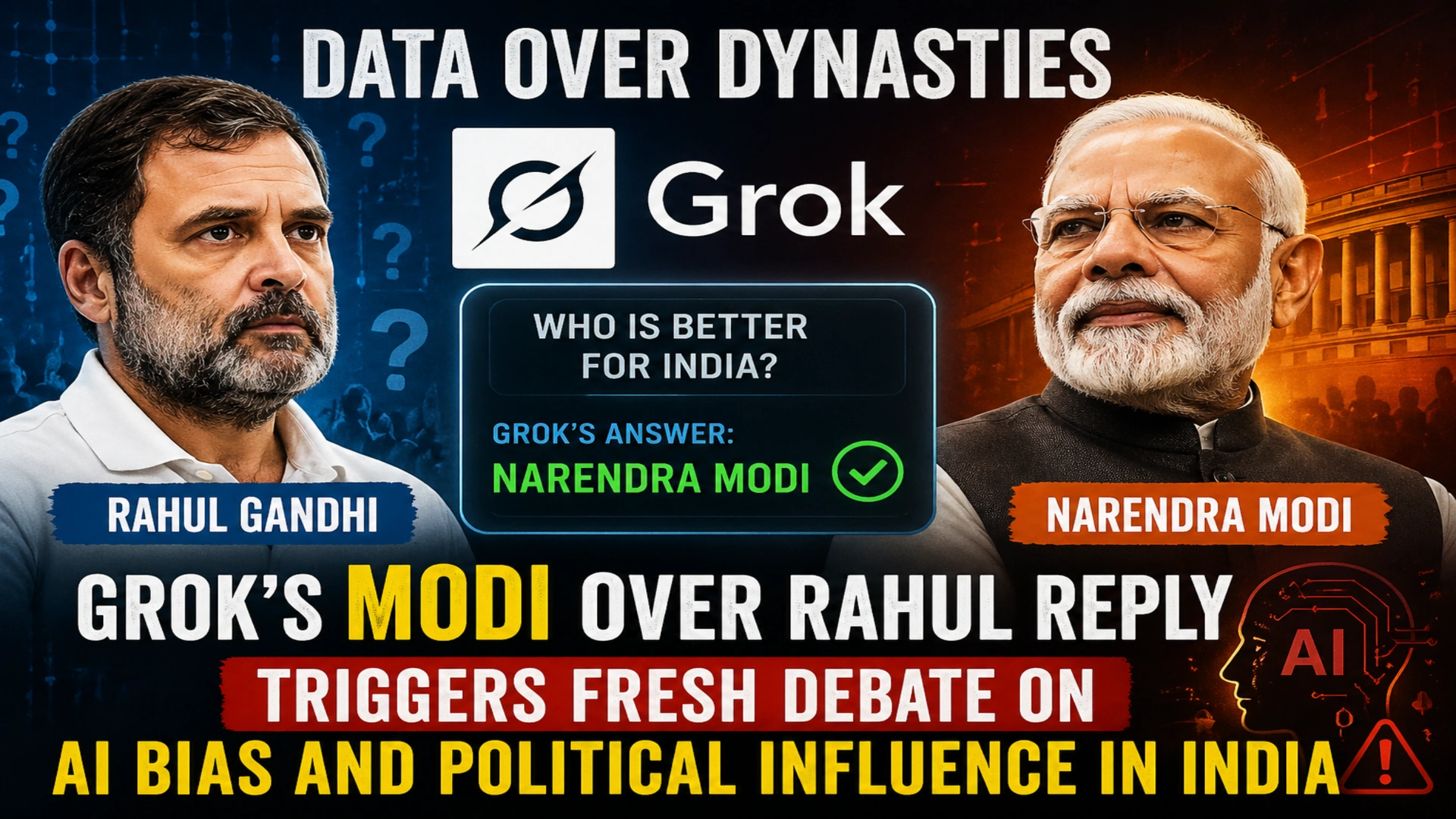 Grok AI chatbot sparks debate after hypothetical support for PM Narendra Modi over Rahul Gandhi raises questions on AI bias in India politics