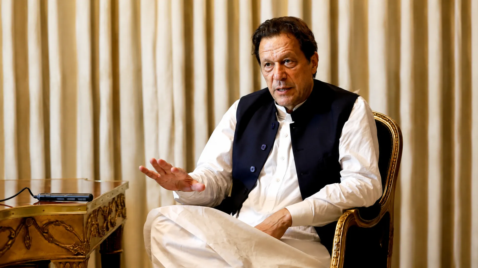 Former Pakistan Prime Minister Imran Khan pictured during his tenure, as a leaked diplomatic cipher allegedly reveals US pressure to remove him from power through a no-confidence vote in 2022.