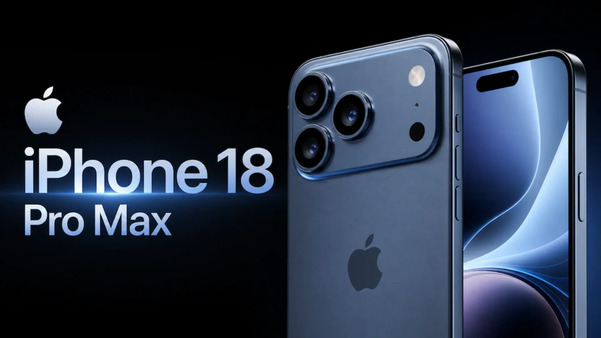 Render of the rumored Apple iPhone 18 Pro showing a smaller Dynamic Island design with expected AI, camera, and battery upgrades