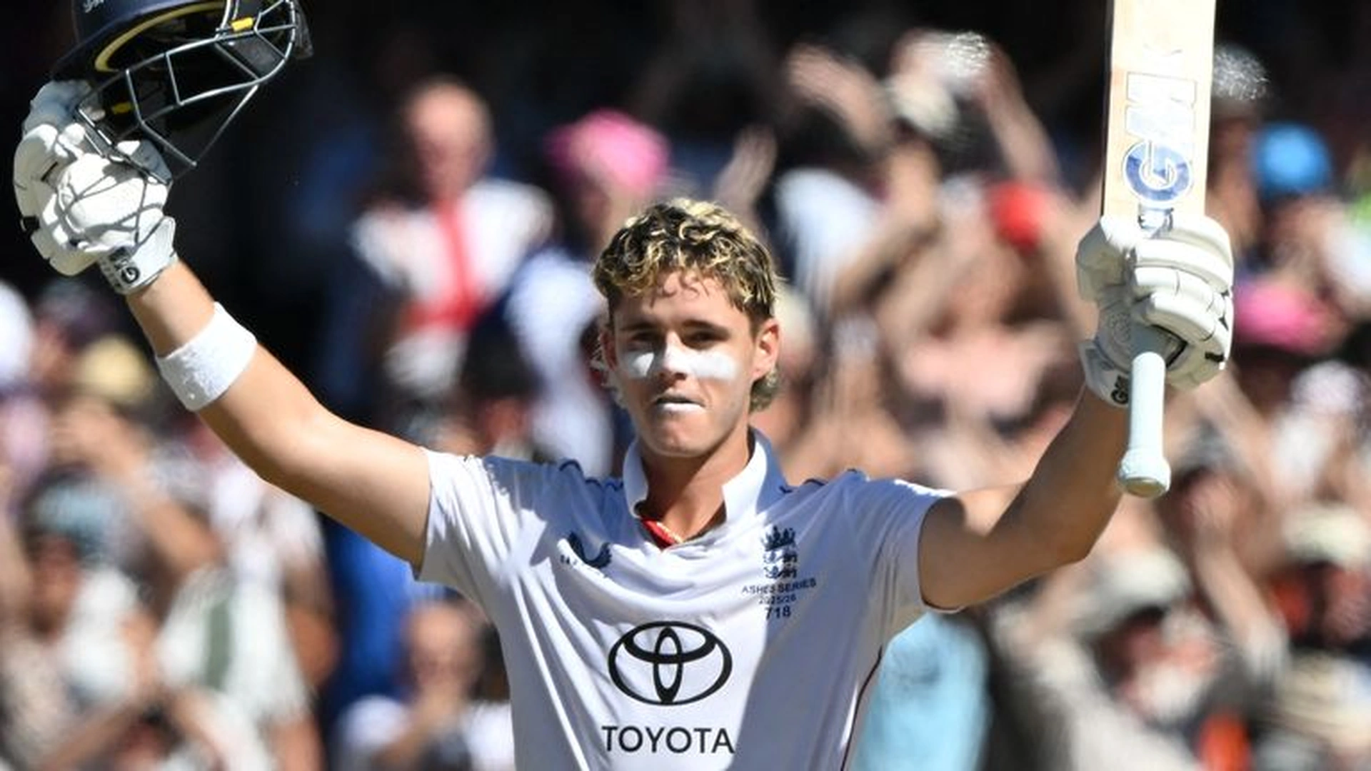 Jacob Bethell celebrates a milestone innings as England find hope amid their Ashes struggle