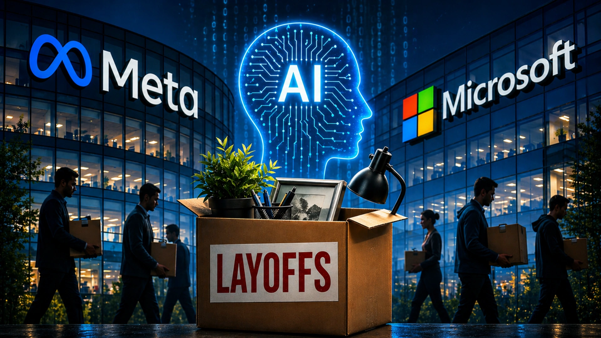 Meta and Microsoft job cuts in 2026 raise concerns over AI driven layoffs as major tech companies reduce workforce amid heavy artificial intelligence investment