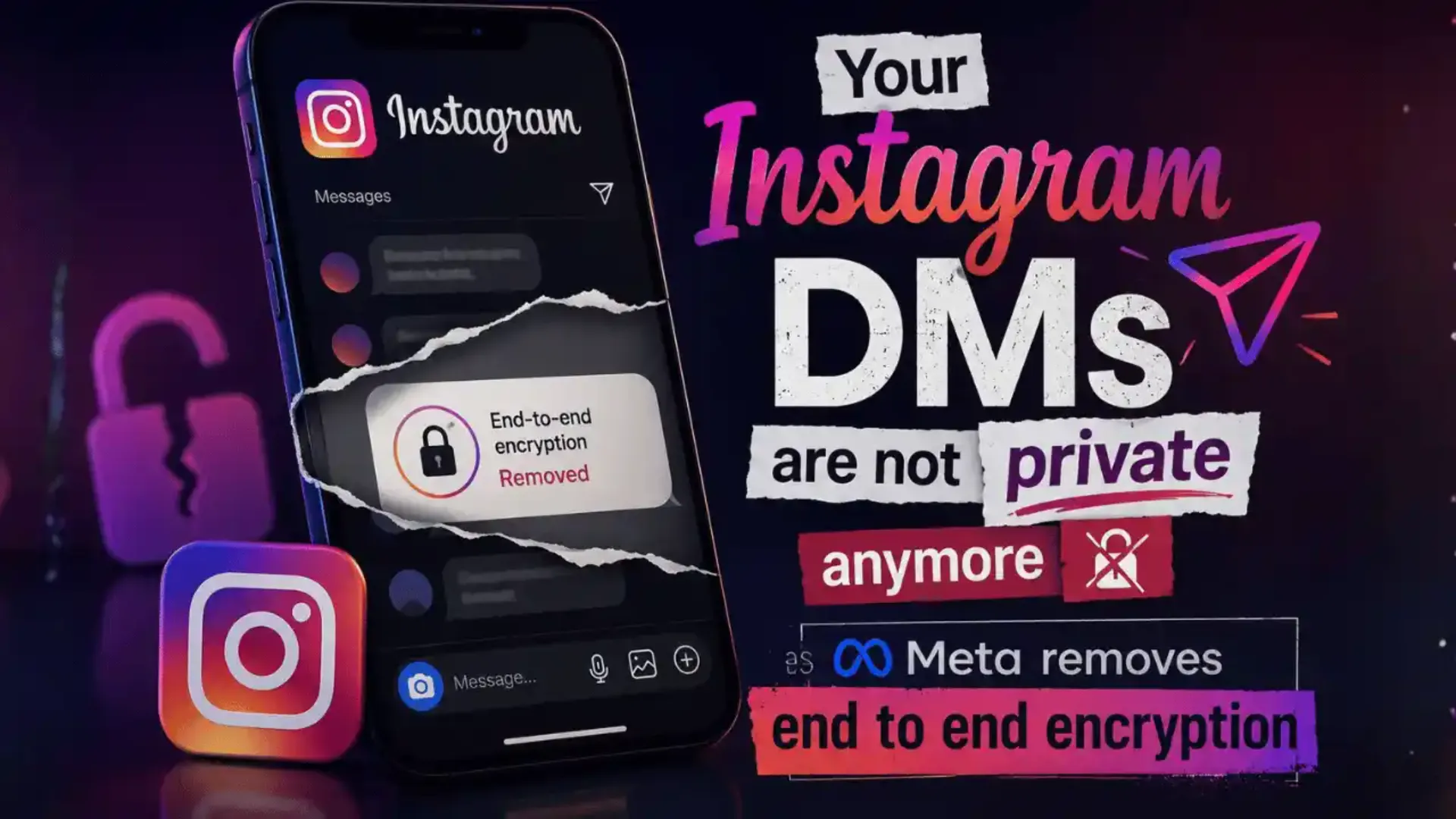 WhatsApp logo displayed alongside Meta branding as the company confirms end to end encryption remains active on WhatsApp after Instagram DM changes.