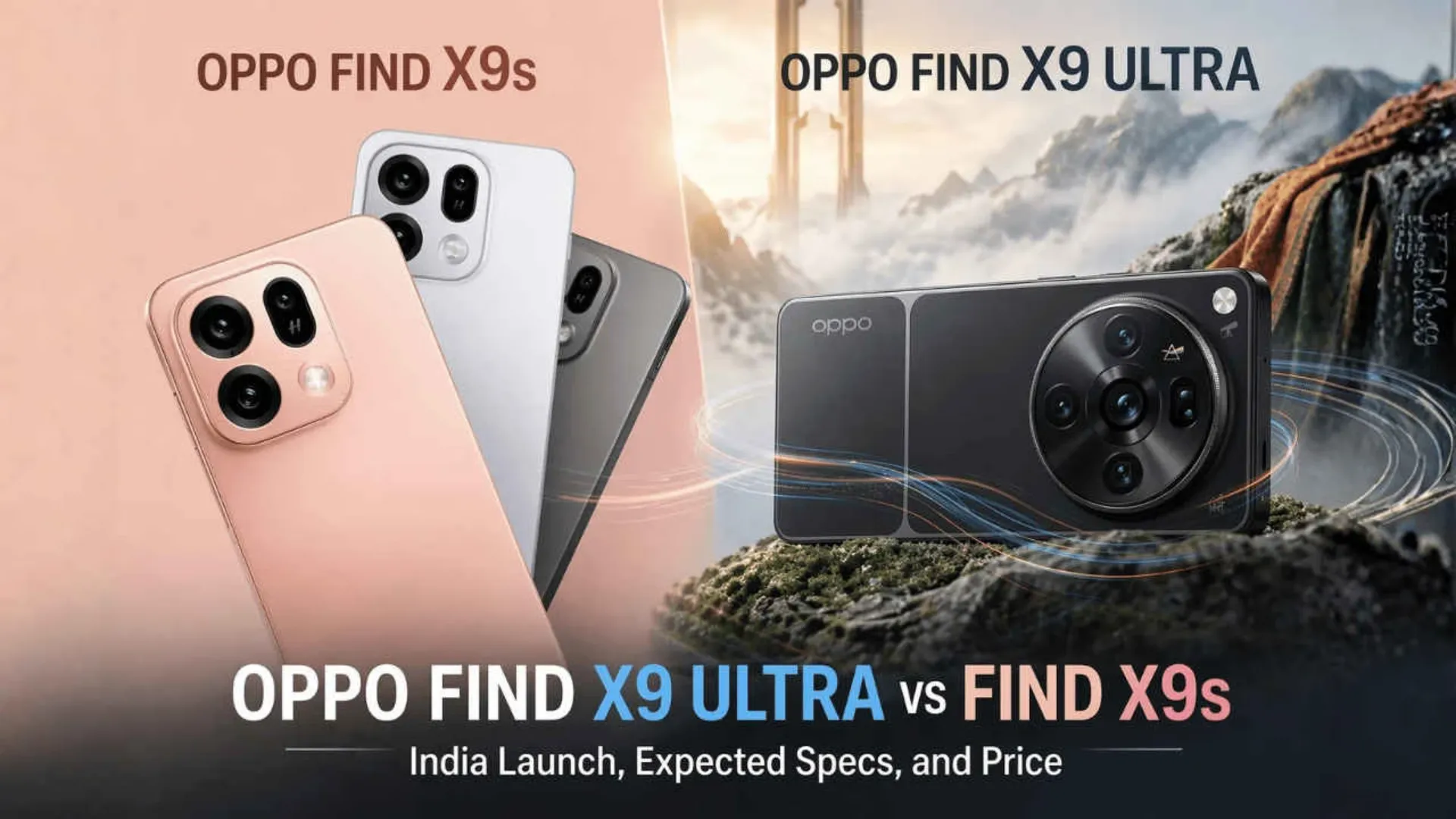 OPPO Find X9 Ultra and Find X9s smartphones launching in India in May 2026 with premium design and advanced Hasselblad camera technology