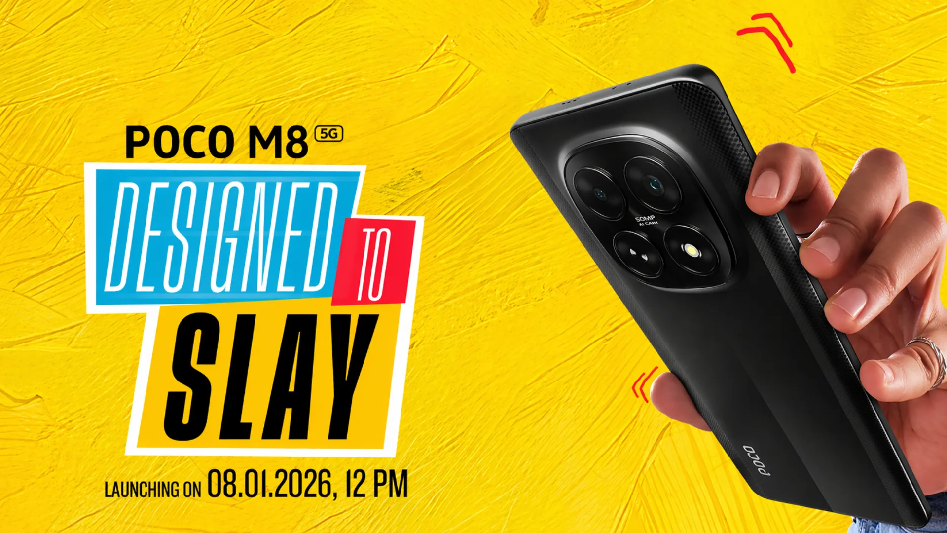 POCO Poco M8s 5G smartphone in Black and White with 50MP camera, 7000mAh battery and 144Hz display launched globally