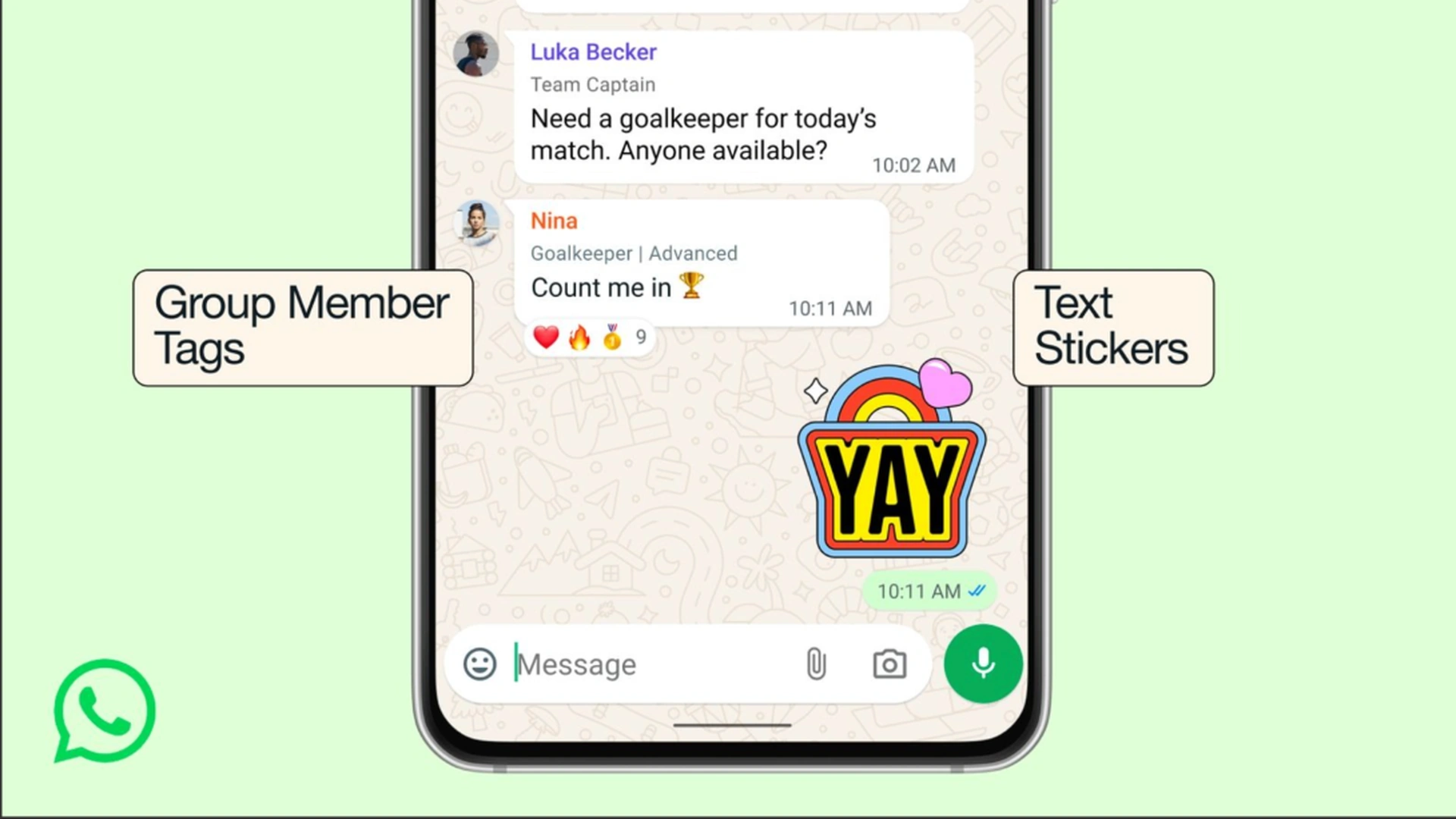WhatsApp introduces member tags, text stickers and event reminders to improve group chats