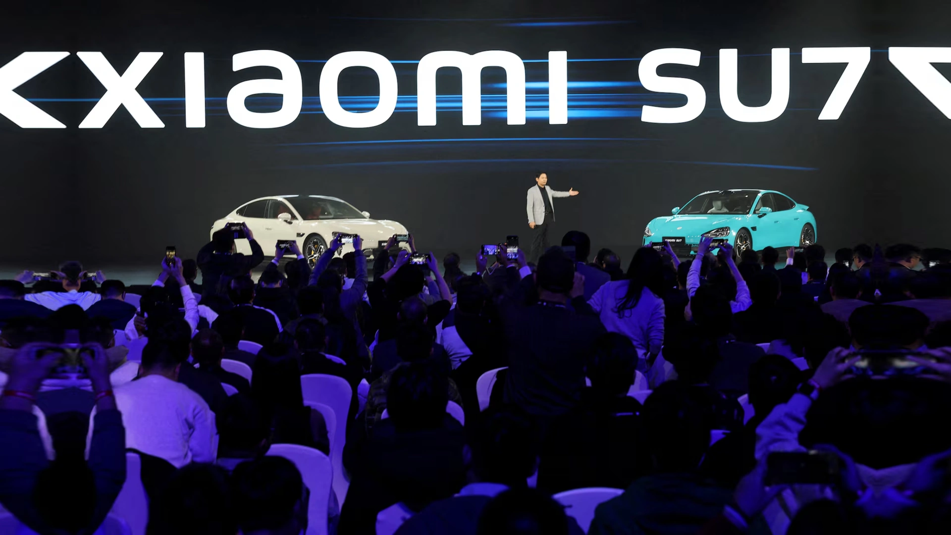 Xiaomi electric vehicle showcased as the Chinese tech giant prepares Europe expansion to challenge Tesla BMW Mercedes and premium EV brands