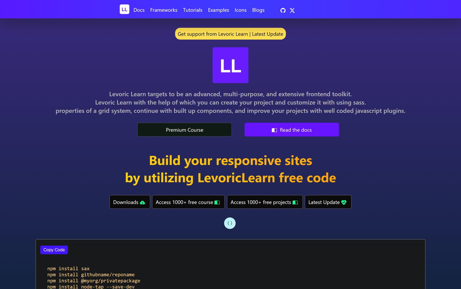 Levoric Learn old version home layout